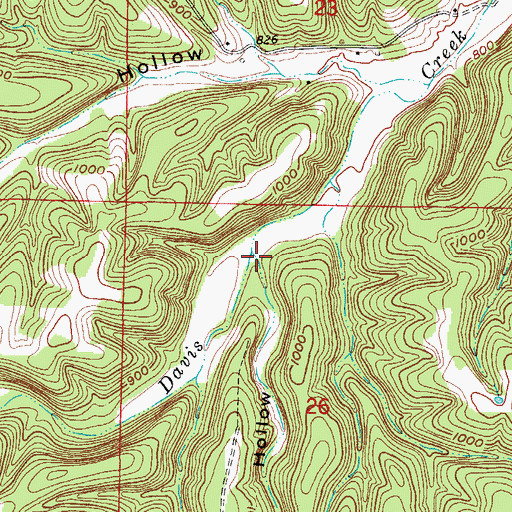Topographic Map of Gray Hollow, AR