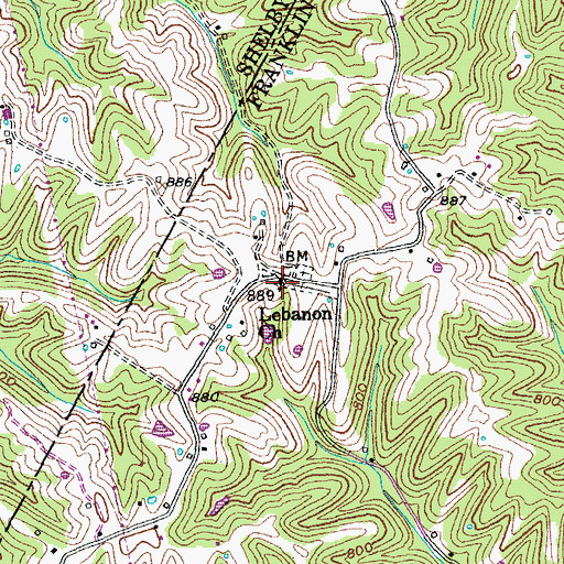Topographic Map of Lebanon Church, KY
