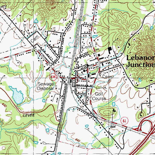 Topographic Map of Lebanon Junction, KY