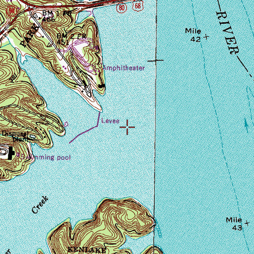 Topographic Map of Ledbetter Creek, KY