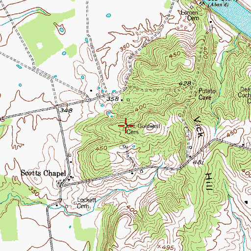 Topographic Map of Lee-Goldwell Cemetery, KY