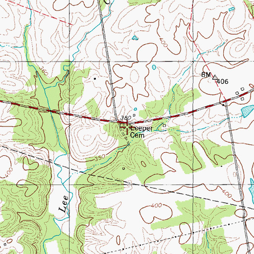 Topographic Map of Leeper Cemetery, KY