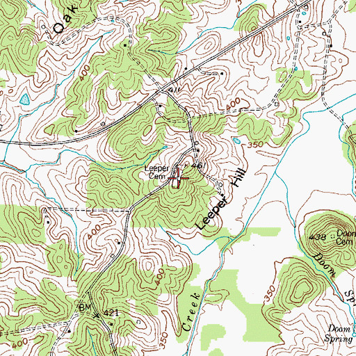 Topographic Map of Leeper Cemetery, KY