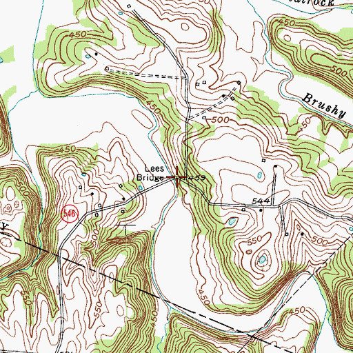 Topographic Map of Lees Bridge, KY