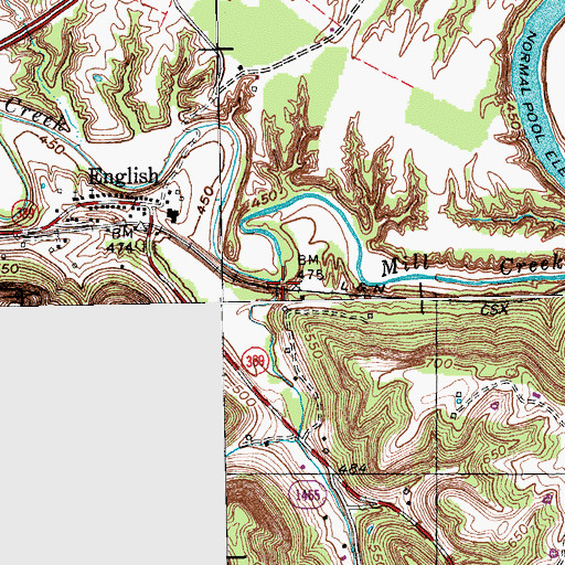 Topographic Map of Lees Creek, KY