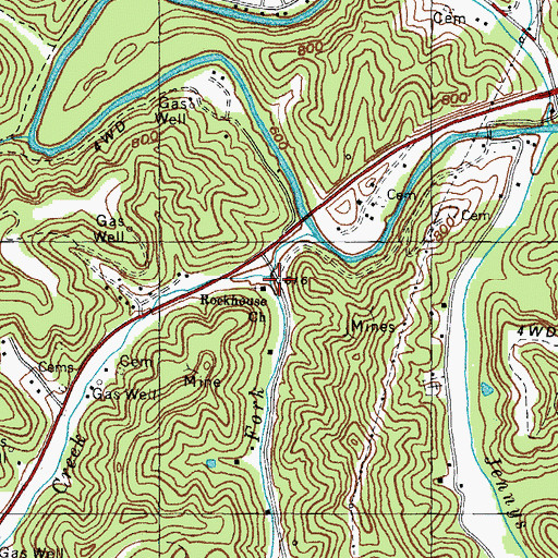 Topographic Map of Left Fork, KY