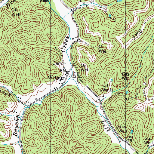Topographic Map of Left Fork Brushy Creek, KY