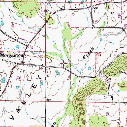 Topographic Map of Greasy Valley, AR