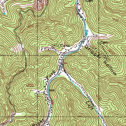Topographic Map of Left Fork Dixfork, KY