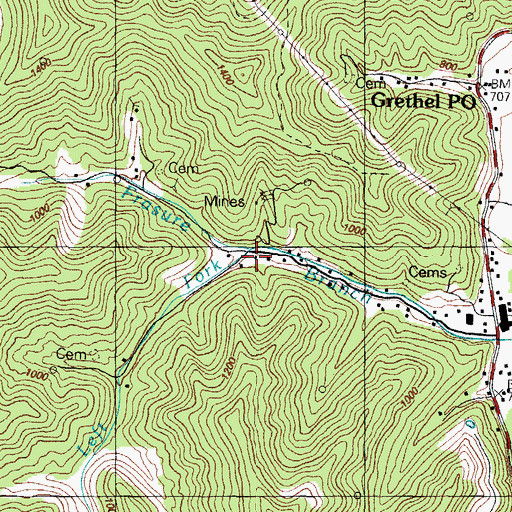 Topographic Map of Left Fork Frasure Branch, KY
