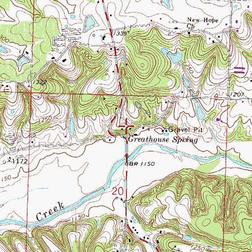 Topographic Map of Greathouse Spring, AR