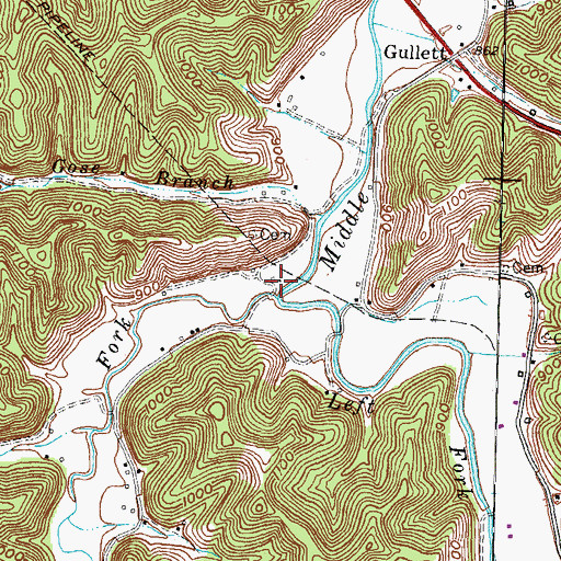 Topographic Map of Left Fork Licking River, KY