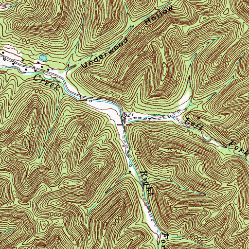 Topographic Map of Left Fork Rock Creek, KY