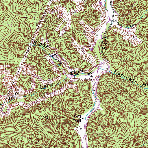 Topographic Map of Left Fork Trap Branch, KY