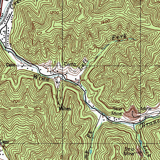 Topographic Map of Left Fork Winn Branch, KY
