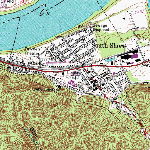 Topographic Map of Legion Park, KY