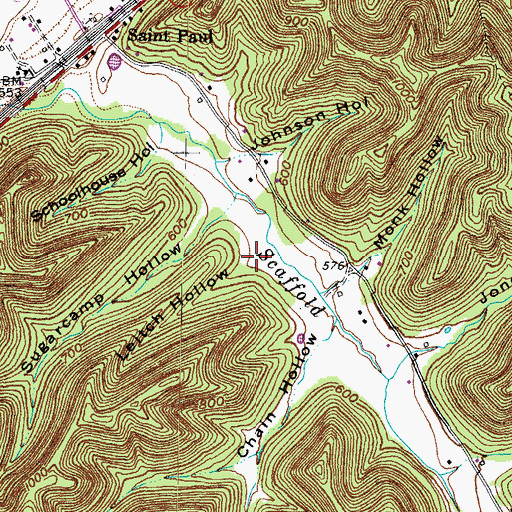 Topographic Map of Leitch Hollow, KY