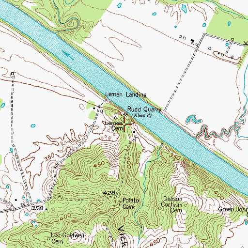 Topographic Map of Lemen Cemetery, KY