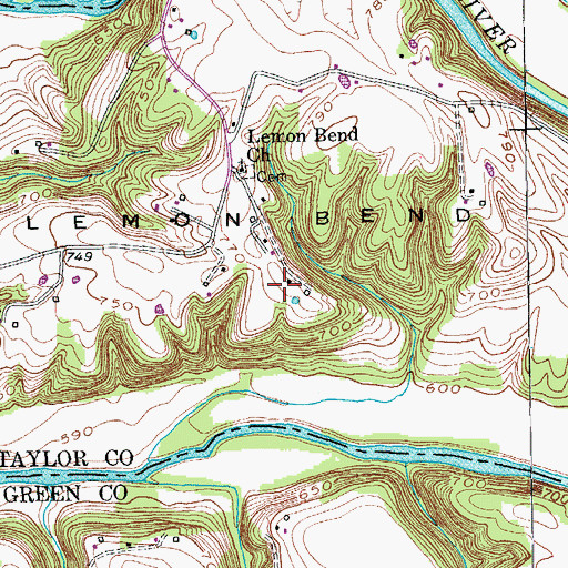Topographic Map of Lemon Bend, KY