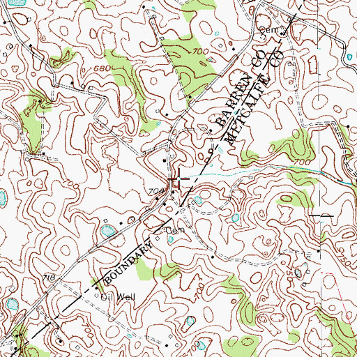 Topographic Map of Lemon Branch, KY