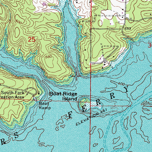 Topographic Map of Green Creek, AR