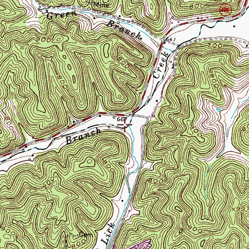 Topographic Map of Lester Branch, KY