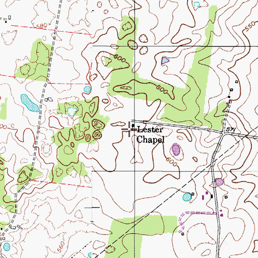 Topographic Map of Lester Chapel, KY