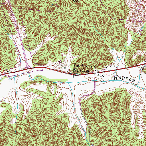 Topographic Map of Lester Spring, KY