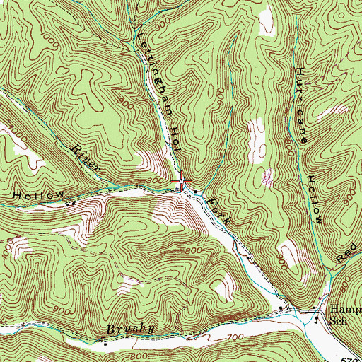 Topographic Map of Lettingham Hollow, KY