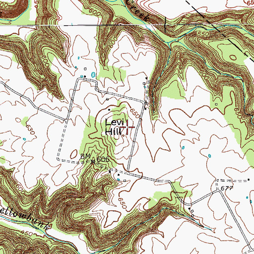 Topographic Map of Levi Hill, KY