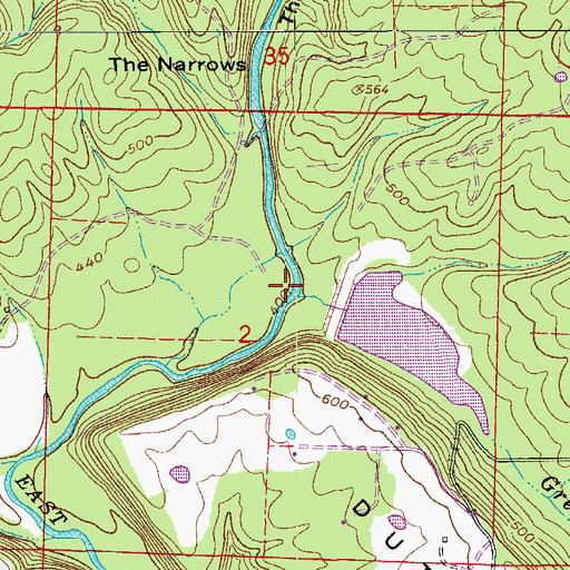 Topographic Map of Green Creek, AR