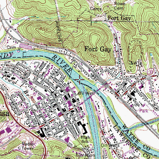 Topographic Map of Levisa Fork, KY