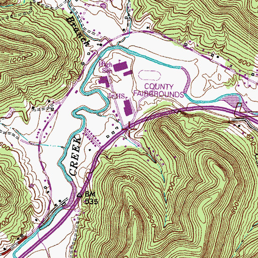 Topographic Map of Lewis County Infirmary, KY