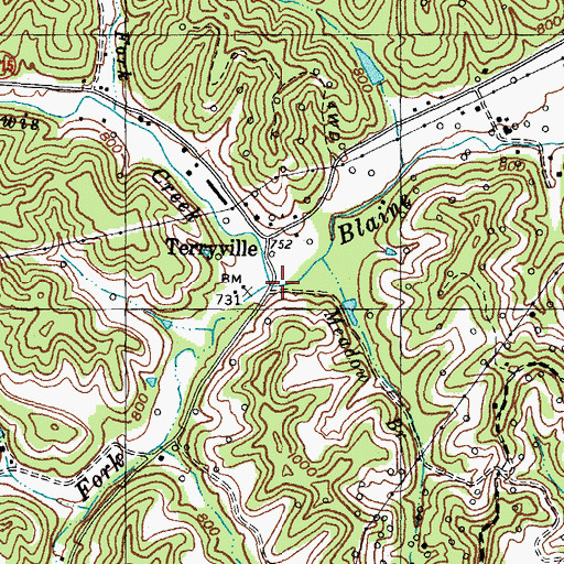 Topographic Map of Lewis Creek, KY