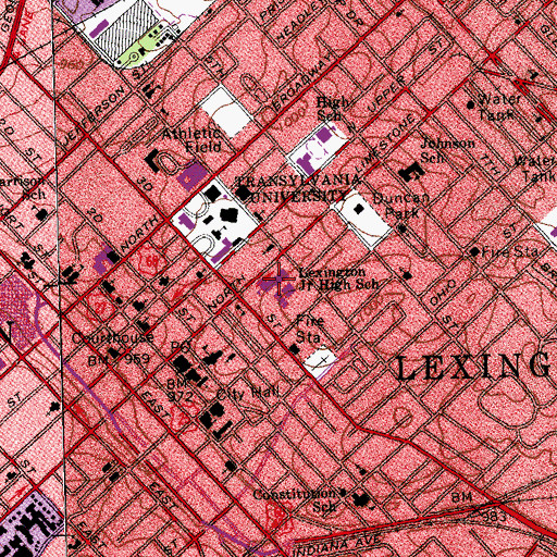 Topographic Map of Lexington Traditional Magnet School, KY