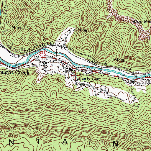 Topographic Map of Liberty Cemetery, KY