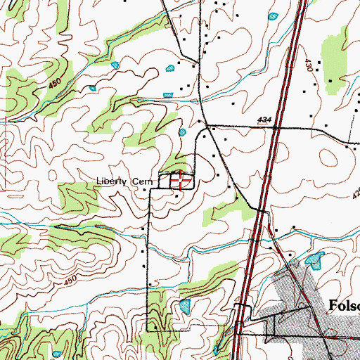 Topographic Map of Liberty Cemetery, KY
