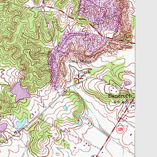 Topographic Map of Liberty Cemetery, KY