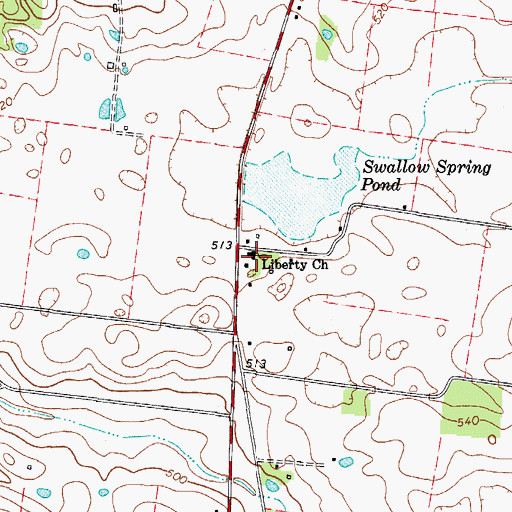 Topographic Map of Liberty Church, KY