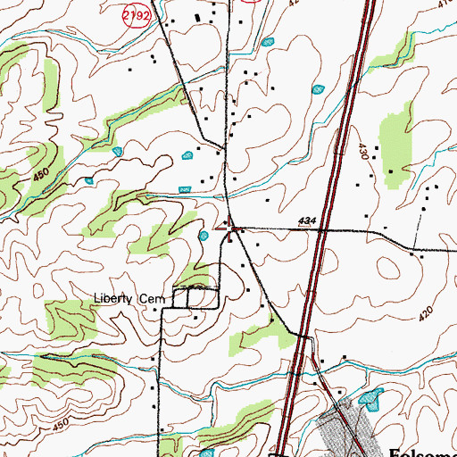 Topographic Map of Liberty Church, KY