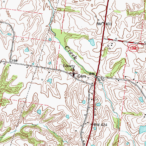 Topographic Map of Liberty Church, KY
