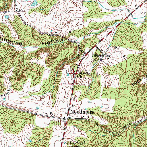 Topographic Map of Liberty Cumberland Presbyterian Church, KY