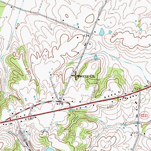 Topographic Map of Liberty Church, KY