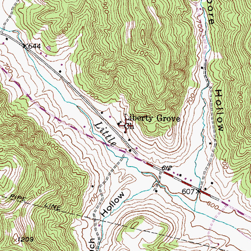 Topographic Map of Liberty Church, KY