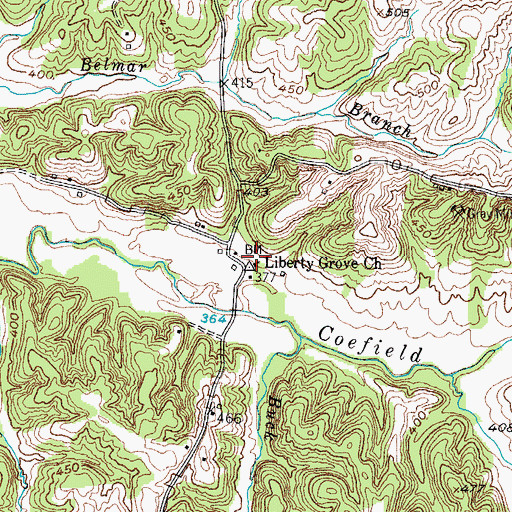 Topographic Map of Liberty Grove Church, KY
