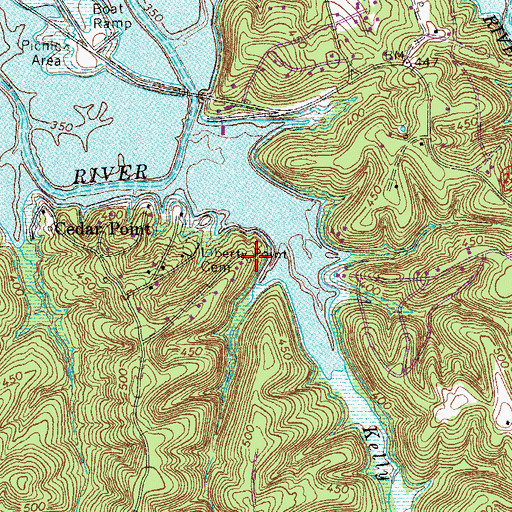 Topographic Map of Liberty Point Cemetery, KY