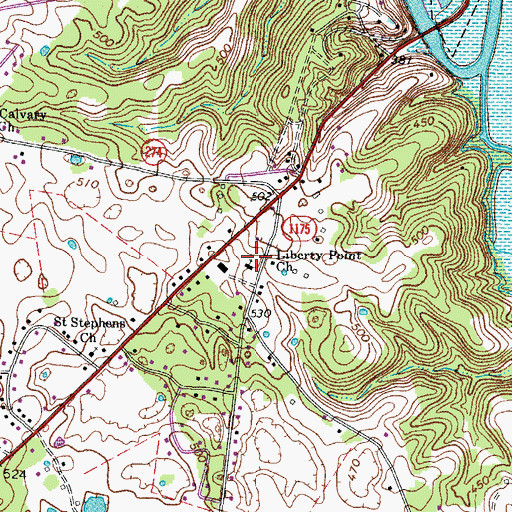 Topographic Map of Liberty Point Church, KY