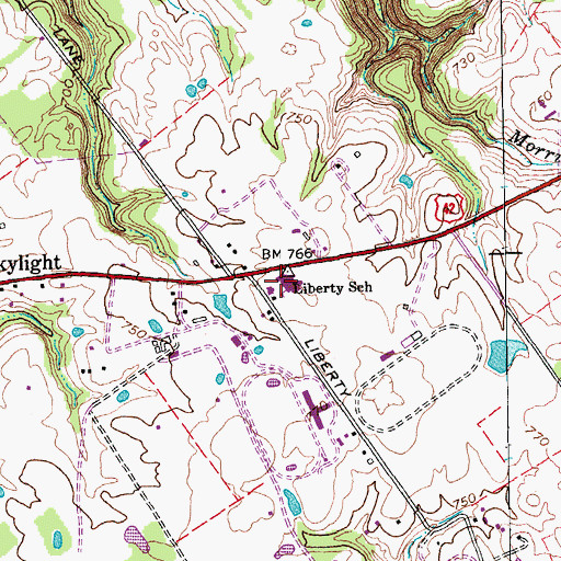 Topographic Map of Liberty School, KY