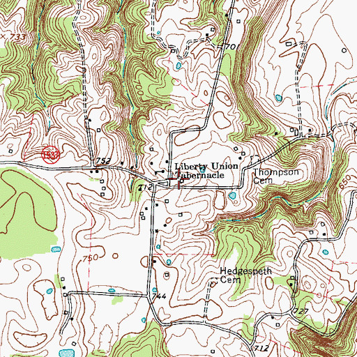 Topographic Map of Liberty Union Tabernacle, KY