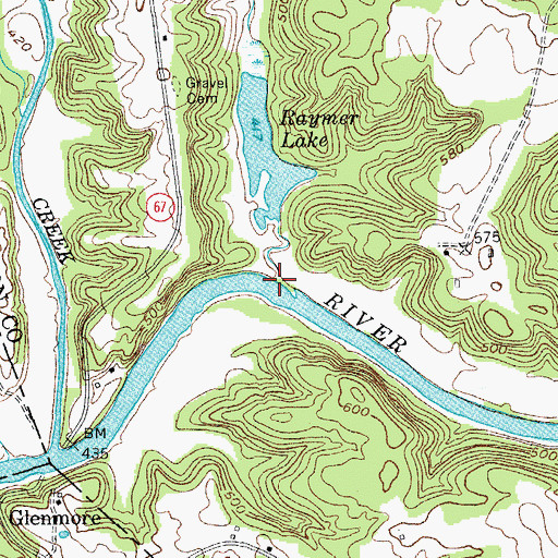 Topographic Map of Lick Branch, KY